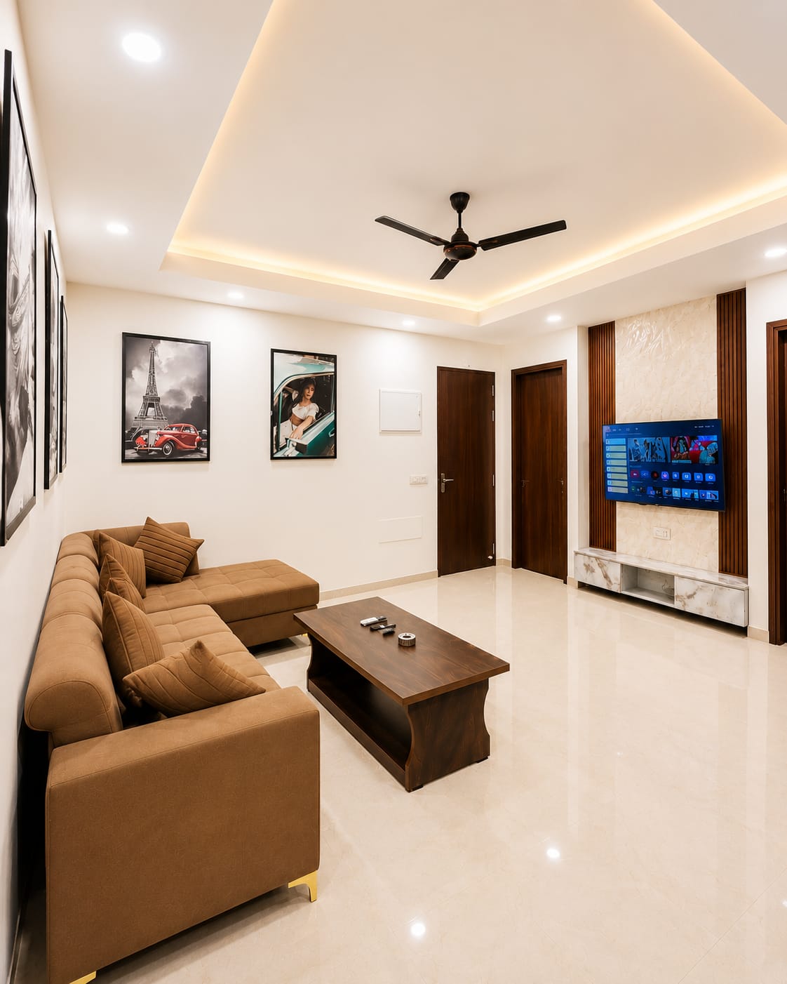Intimate private 1BHK apartment in Jaipur with a cosy bedroom, handwoven textiles, a small private courtyard, and warm candlelit ambience